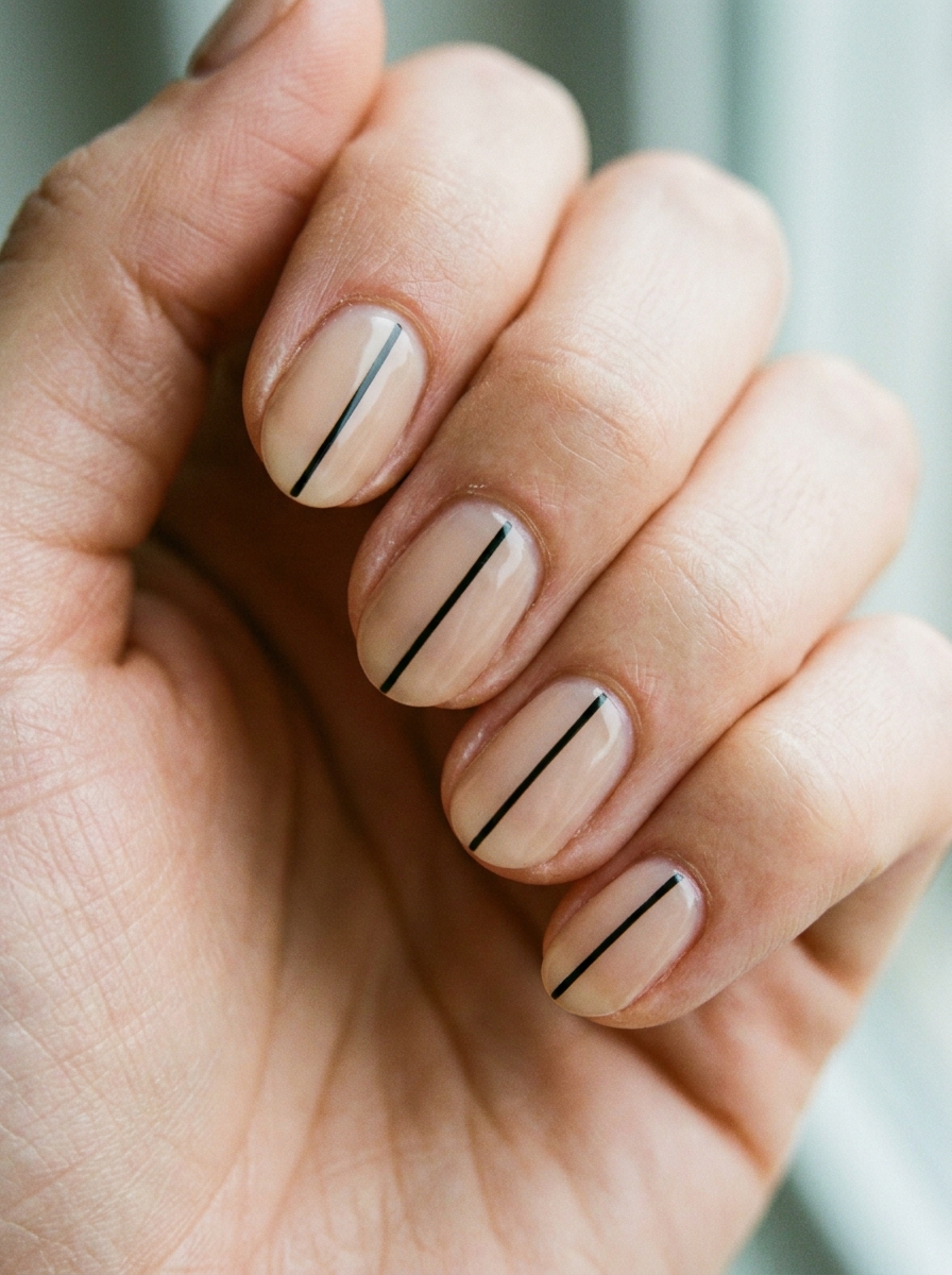 Minimalistische Linien als Einfache Nageldesigns Inspiration 2026